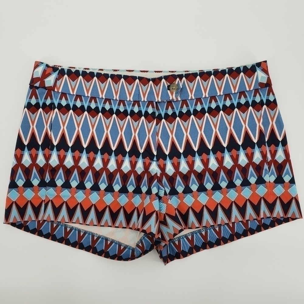 𝅺J. Crew Factory 3" Printed Stretch Chino Shorts, Size 6
